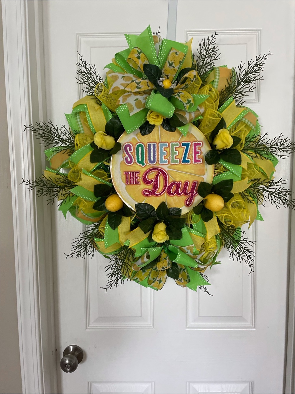 Squeeze the Day Lemon Door Wreath - Green & Yellow